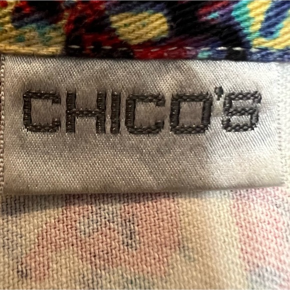 Chico's Multicolor Abstract Crop Style‎ Denim Jacket. Size 3. - Picture 3 of 15